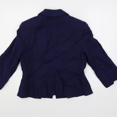 Per Una Womens Blue Jacket Blazer Size 10 Button
