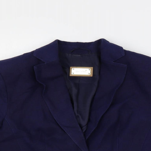 Per Una Womens Blue Jacket Blazer Size 10 Button