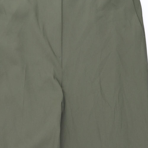 Marks and Spencer Womens Green Polyester Trousers Size 24 L29.5 in Regular Zip