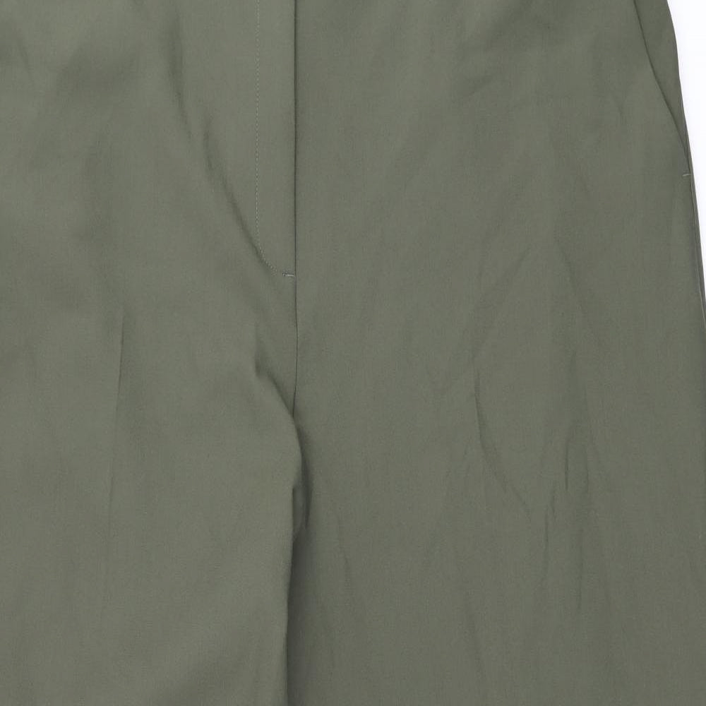Marks and Spencer Womens Green Polyester Trousers Size 24 L29.5 in Regular Zip