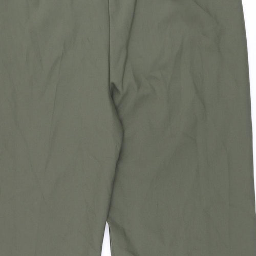 Marks and Spencer Womens Green Polyester Trousers Size 24 L29.5 in Regular Zip
