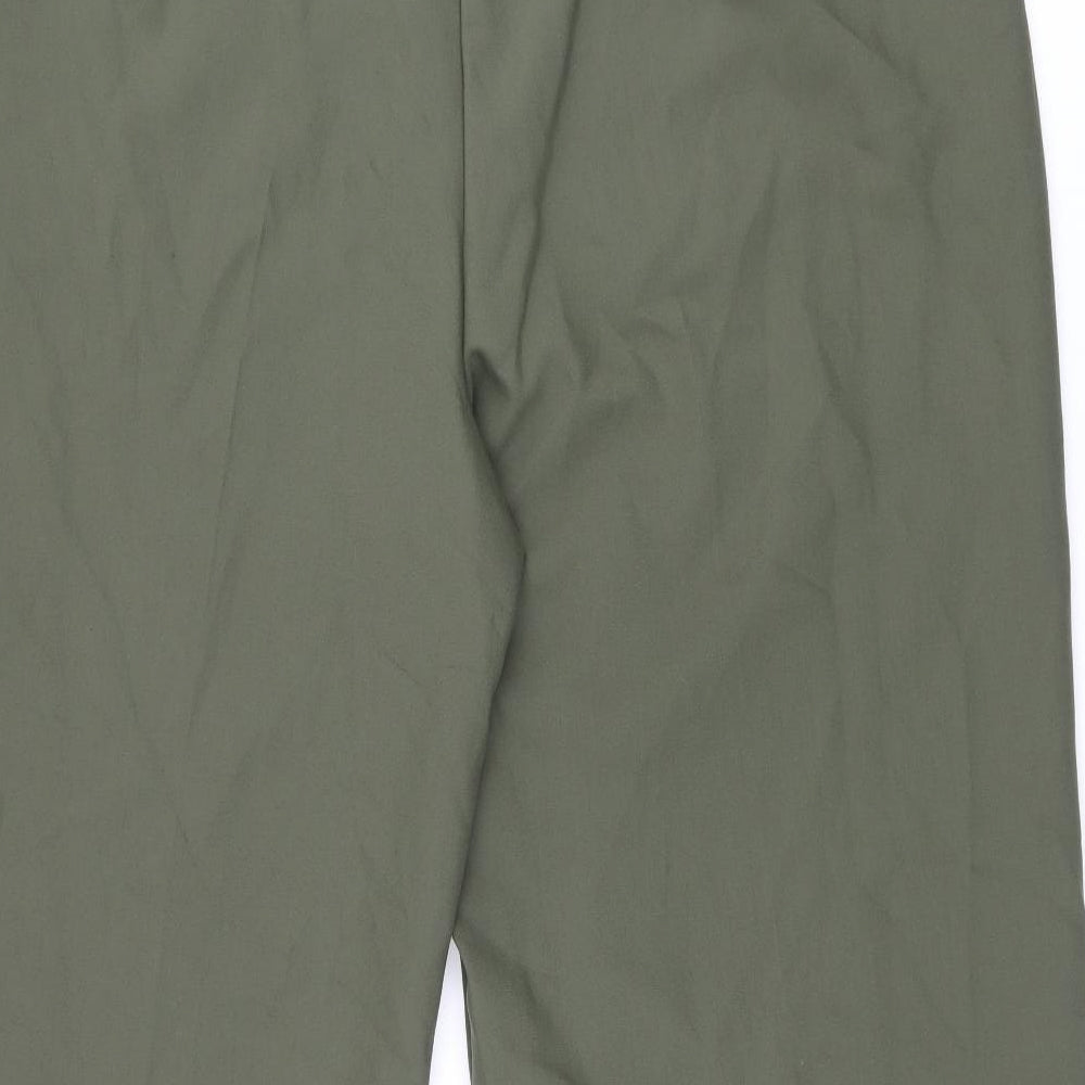 Marks and Spencer Womens Green Polyester Trousers Size 24 L29.5 in Regular Zip