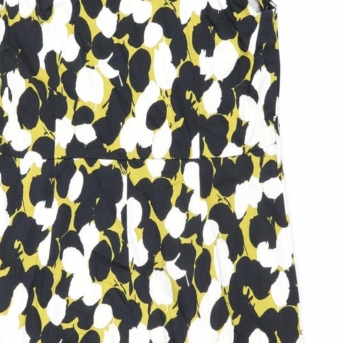 Monsoon Womens Multicoloured Geometric Cotton A-Line Size 18 Boat Neck Zip