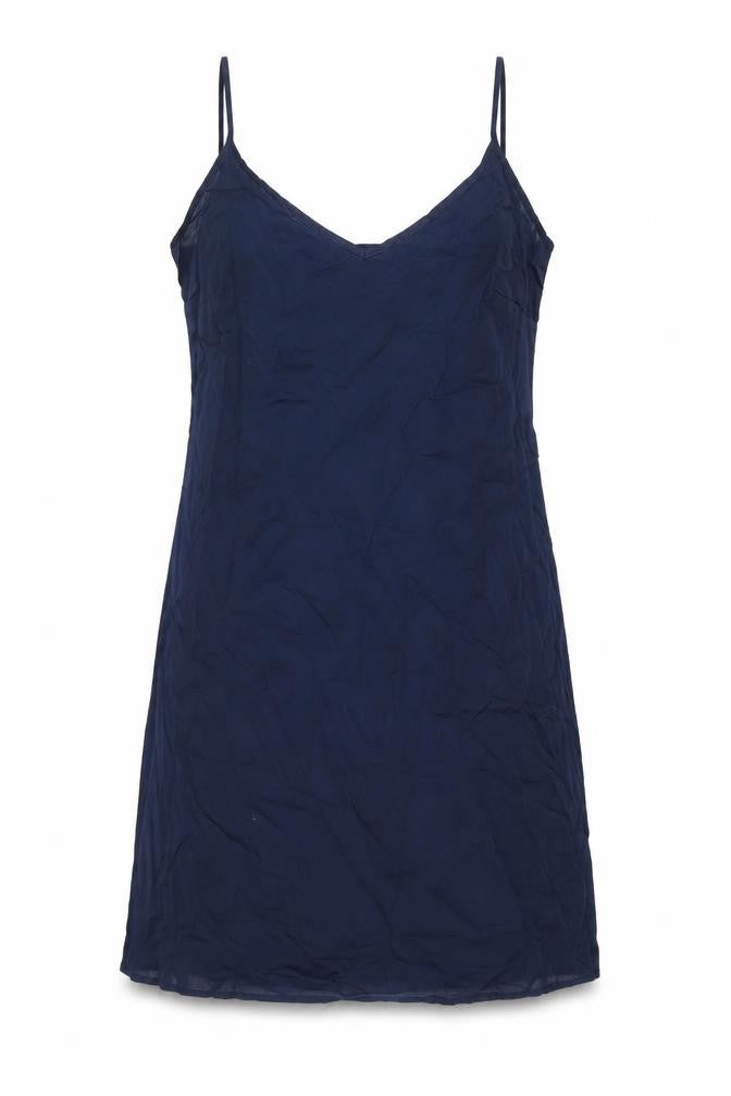 Marks and Spencer Womens Blue Cotton Tank Dress Size 12 V-Neck Pullover