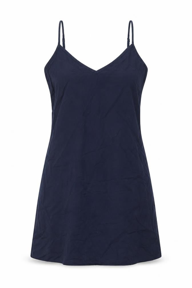 Marks and Spencer Womens Blue Cotton Tank Dress Size 8 V-Neck Pullover