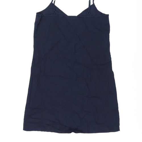 Marks and Spencer Womens Blue Cotton Tank Dress Size 8 V-Neck Pullover
