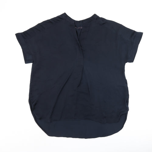 Marks and Spencer Womens Blue Polyester Basic Blouse Size 12 V-Neck