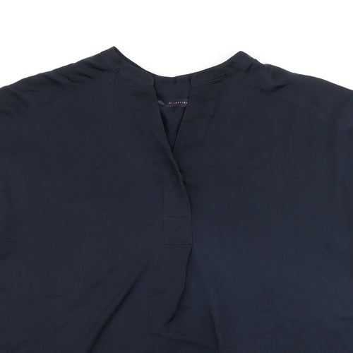 Marks and Spencer Womens Blue Polyester Basic Blouse Size 12 V-Neck