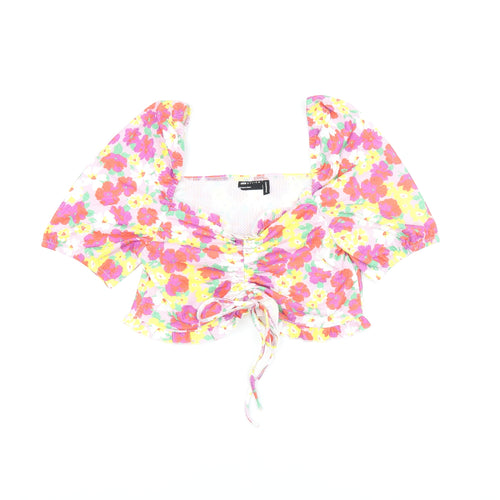 ASOS Womens Multicoloured Floral Polyester Cropped Tank Size 10 Sweetheart - Ruched