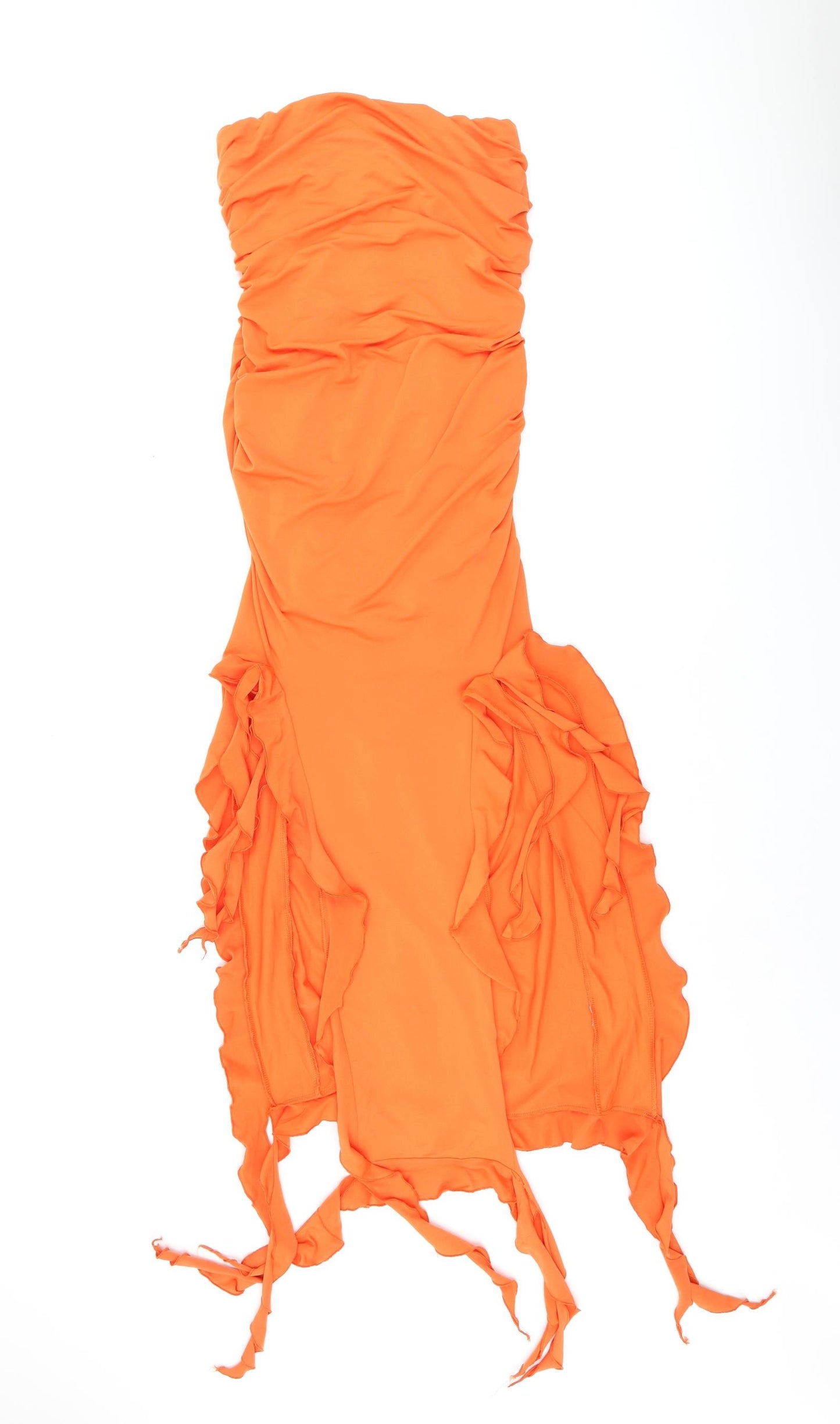 Bershka Womens Orange Polyester Bodycon Size M Off the Shoulder Pullover