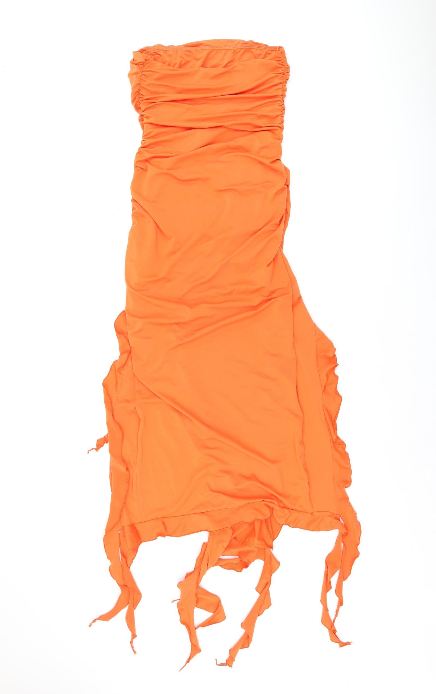Bershka Womens Orange Polyester Bodycon Size M Off the Shoulder Pullover