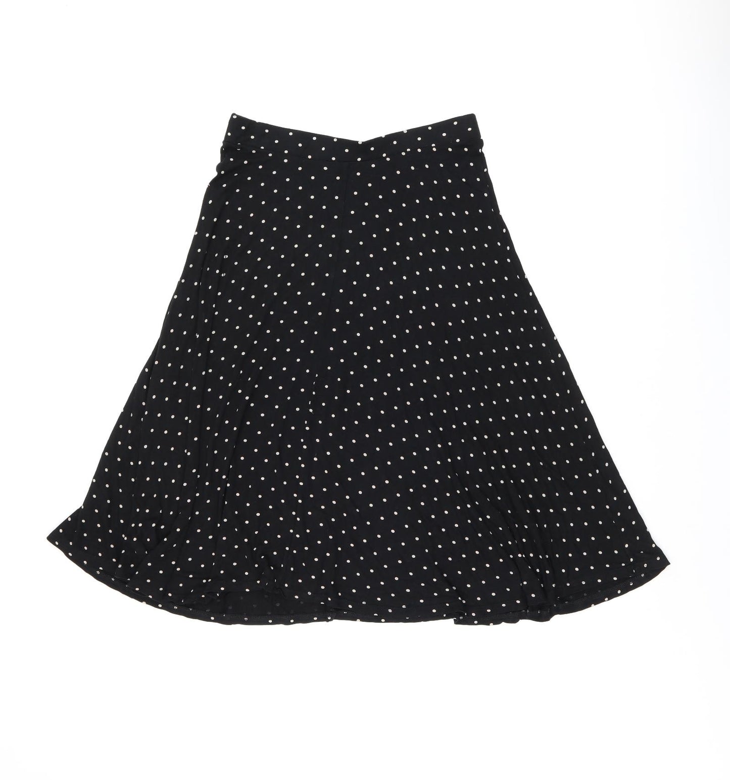 Dorothy Perkins Womens Black Polka Dot Viscose Flare Skirt Size 14