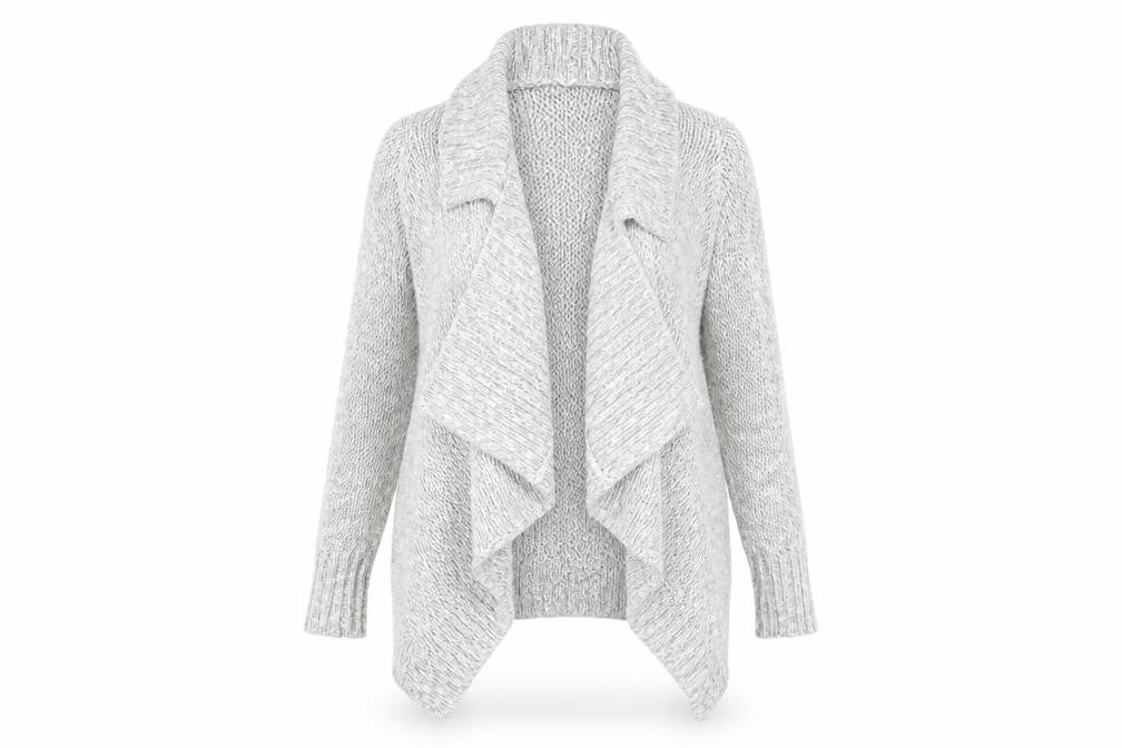 Gap Womens Grey V-Neck Acrylic Cardigan Jumper Size L - Waterfall Front