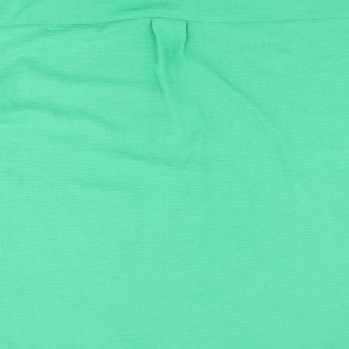 M&Co Womens Green Polyester Basic Button-Up Size 18 Collared