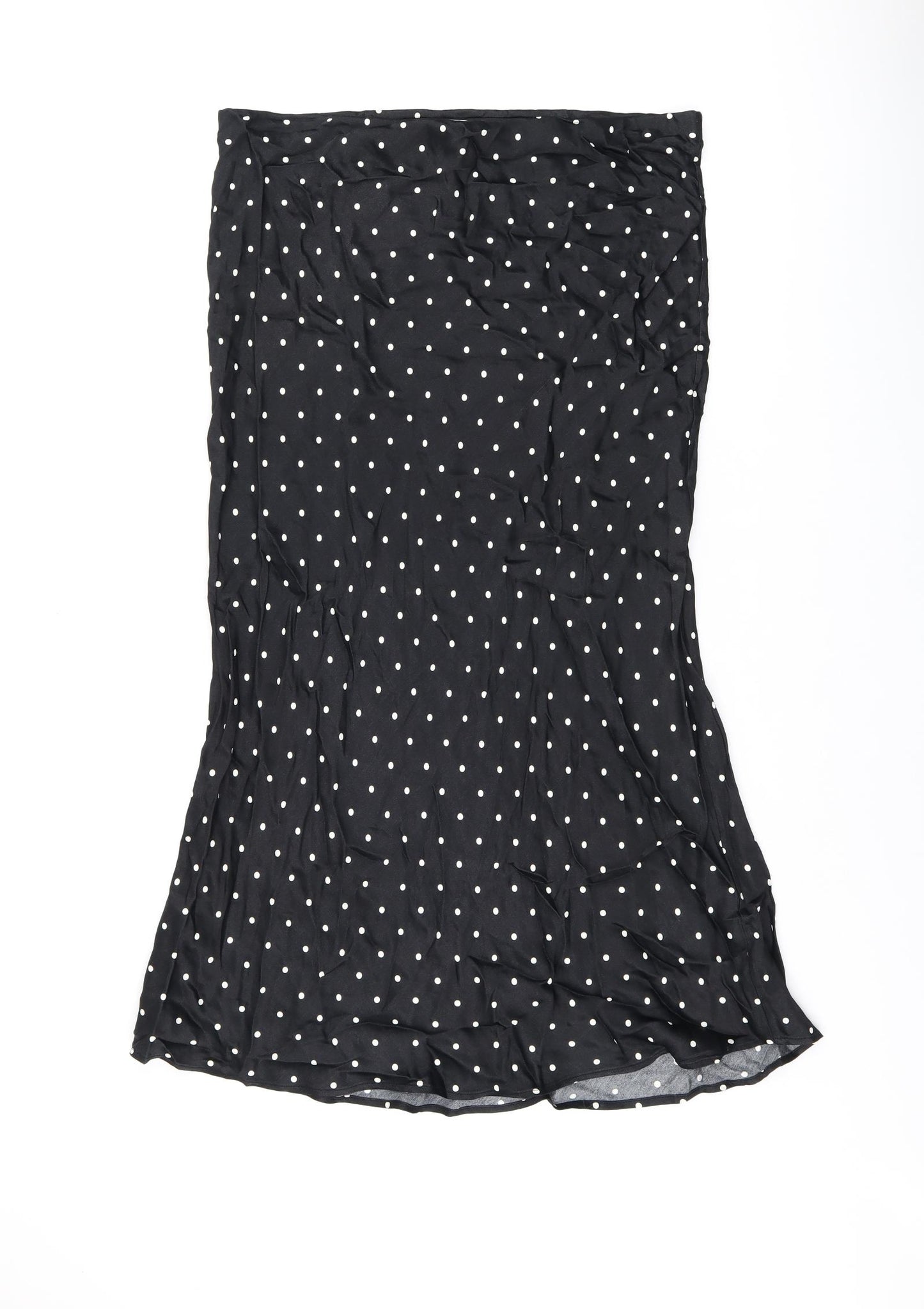 H&M Womens Black Polka Dot Viscose Flare Skirt Size L