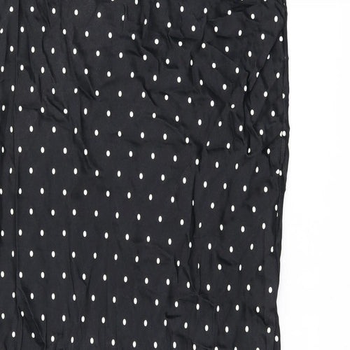 H&M Womens Black Polka Dot Viscose Flare Skirt Size L