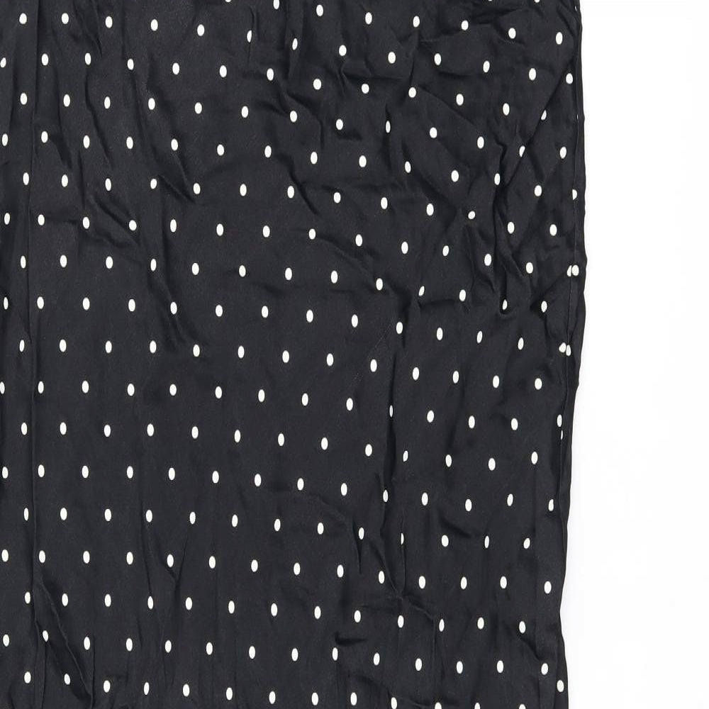 H&M Womens Black Polka Dot Viscose Flare Skirt Size L