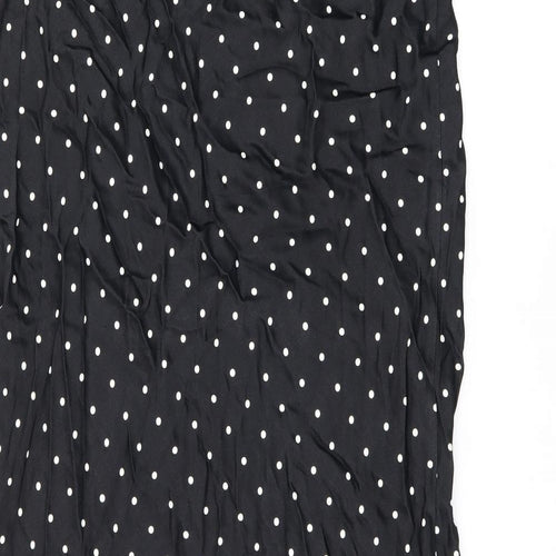 H&M Womens Black Polka Dot Viscose Flare Skirt Size L
