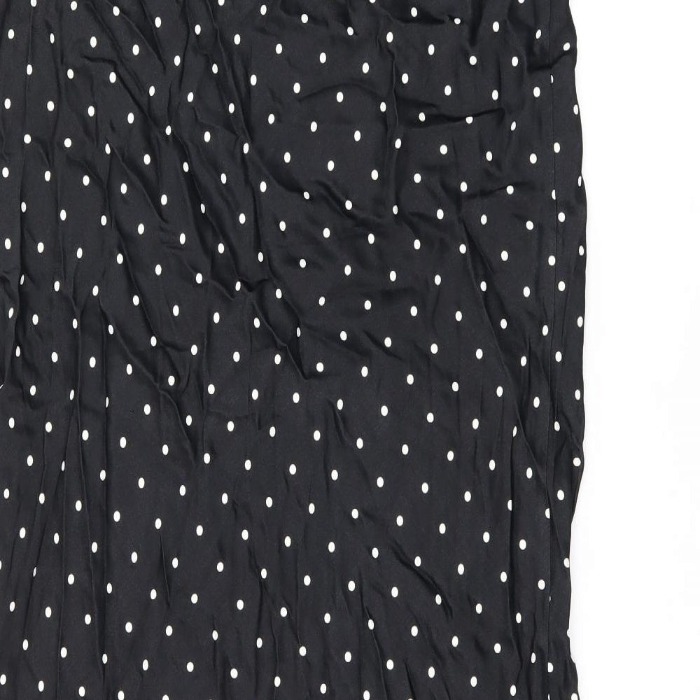 H&M Womens Black Polka Dot Viscose Flare Skirt Size L