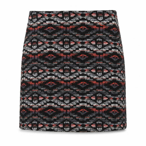 New Look Womens Multicoloured Geometric Cotton A-Line Skirt Size 6 Zip