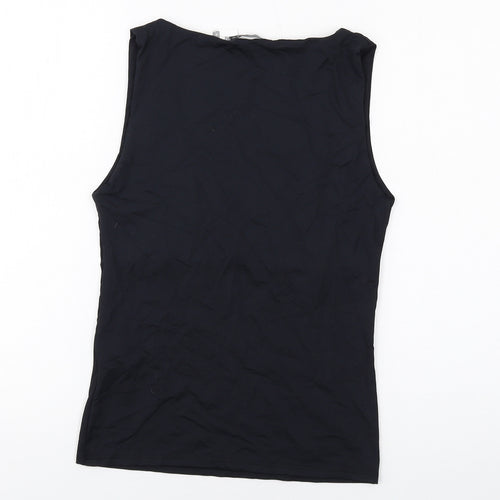 Zara Womens Black Polyamide Basic Tank Size M Scoop Neck