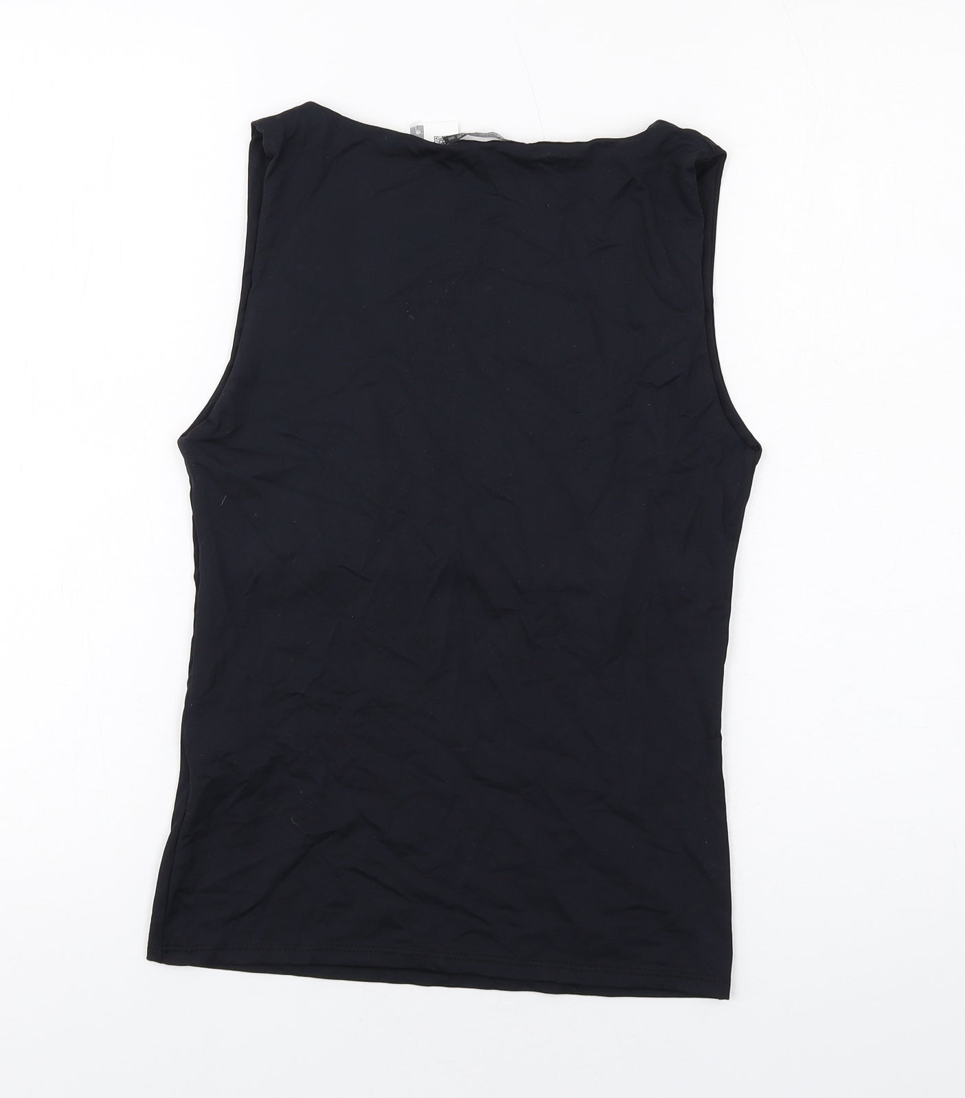Zara Womens Black Polyamide Basic Tank Size M Scoop Neck