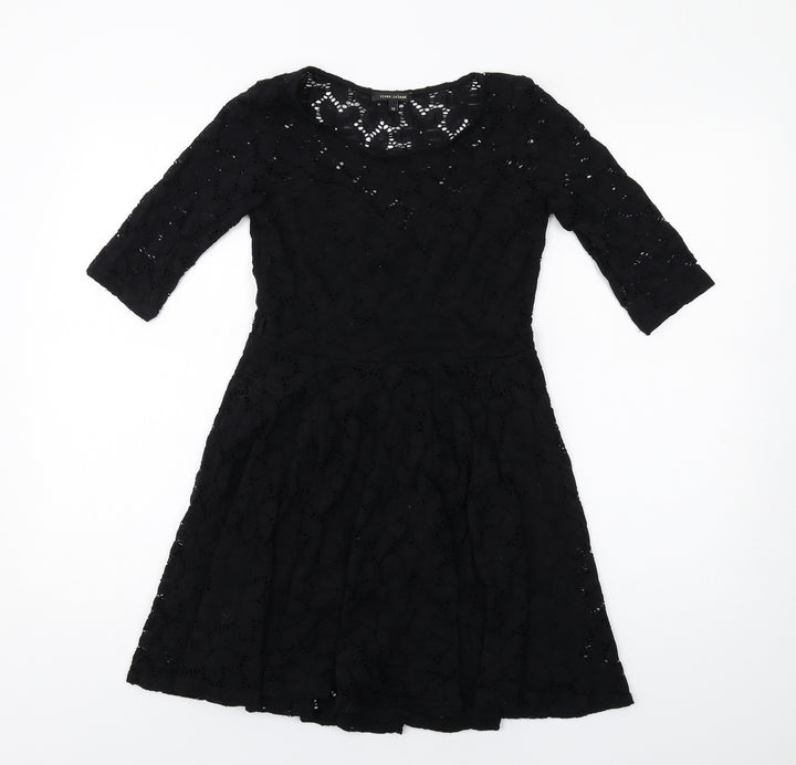 River Island Womens Black Nylon A-Line Size 10 Round Neck Pullover