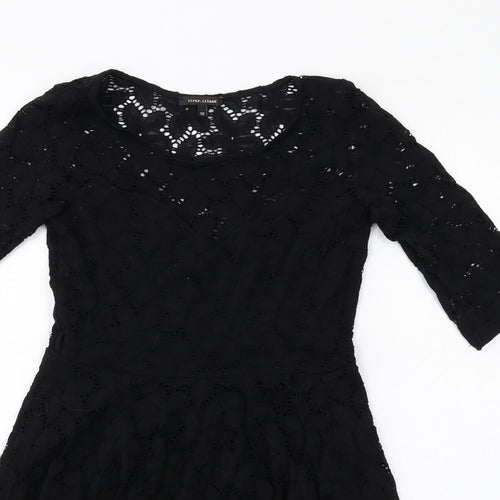 River Island Womens Black Nylon A-Line Size 10 Round Neck Pullover