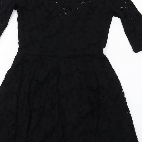 River Island Womens Black Nylon A-Line Size 10 Round Neck Pullover