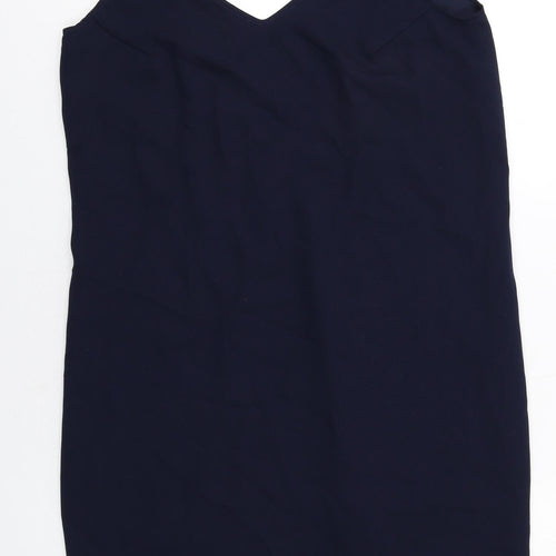 Maurie&Eve Womens Blue Polyester Slip Dress Size 10 V-Neck Pullover