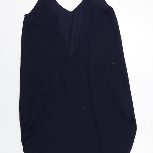 Maurie&Eve Womens Blue Polyester Slip Dress Size 10 V-Neck Pullover