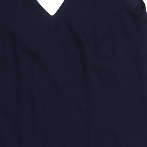 Maurie&Eve Womens Blue Polyester Slip Dress Size 10 V-Neck Pullover