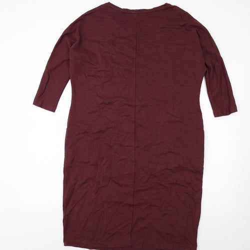 Jaegar Womens Purple Viscose A-Line Size M Round Neck Pullover