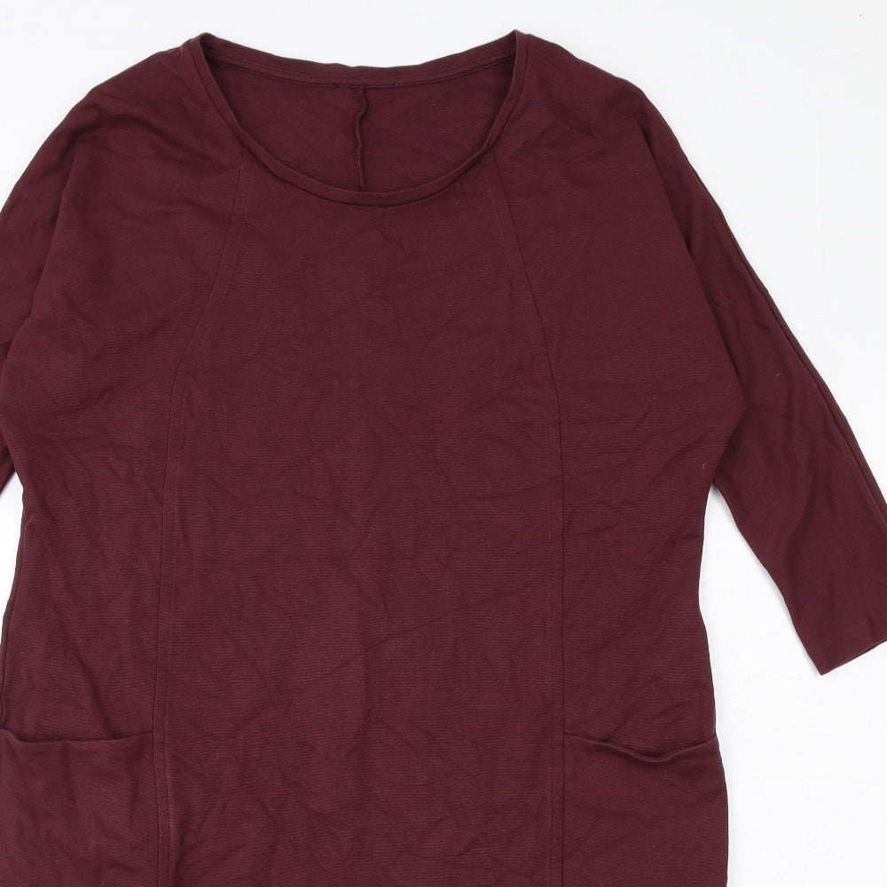 Jaegar Womens Purple Viscose A-Line Size M Round Neck Pullover
