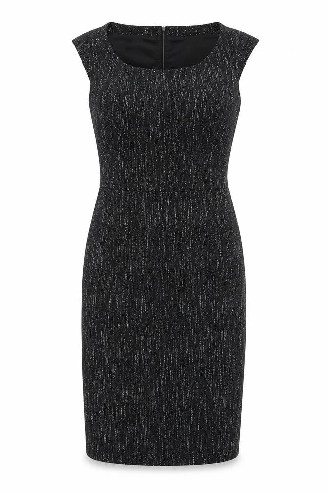 Principles Womens Black Cotton Pencil Dress Size 10 Round Neck Zip