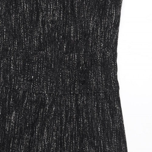 Principles Womens Black Cotton Pencil Dress Size 10 Round Neck Zip