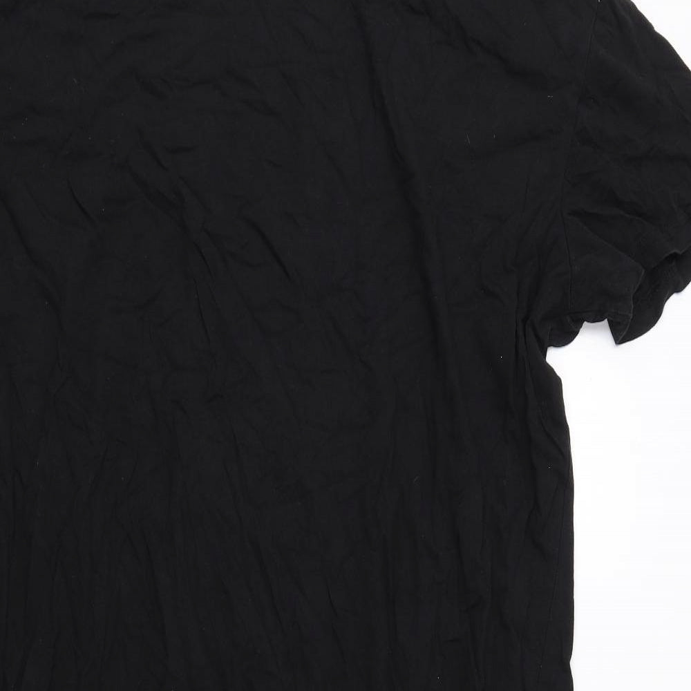 Boohoo Womens Black Cotton T-Shirt Dress Size 16 Round Neck Pullover