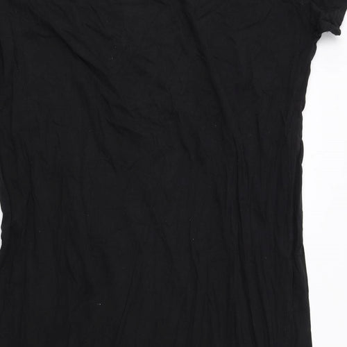 Boohoo Womens Black Cotton T-Shirt Dress Size 16 Round Neck Pullover