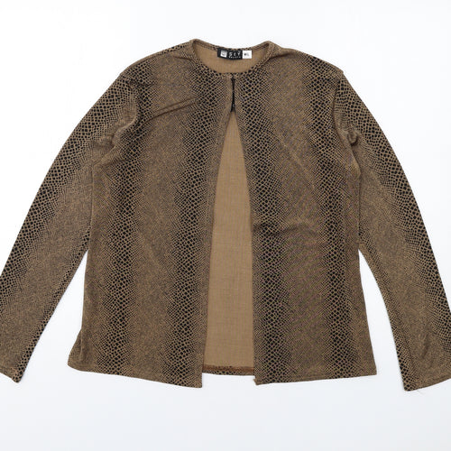 Sky Womens Brown Geometric Polyester Basic T-Shirt Size M Round Neck