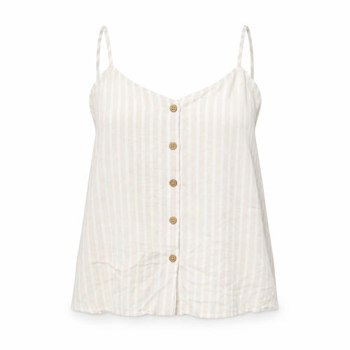 Studio Womens Beige Striped Viscose Camisole T-Shirt Size 24 V-Neck