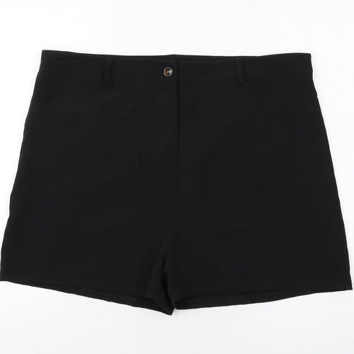 Boohoo Womens Black Polyester Basic Shorts Size 20 Regular Zip