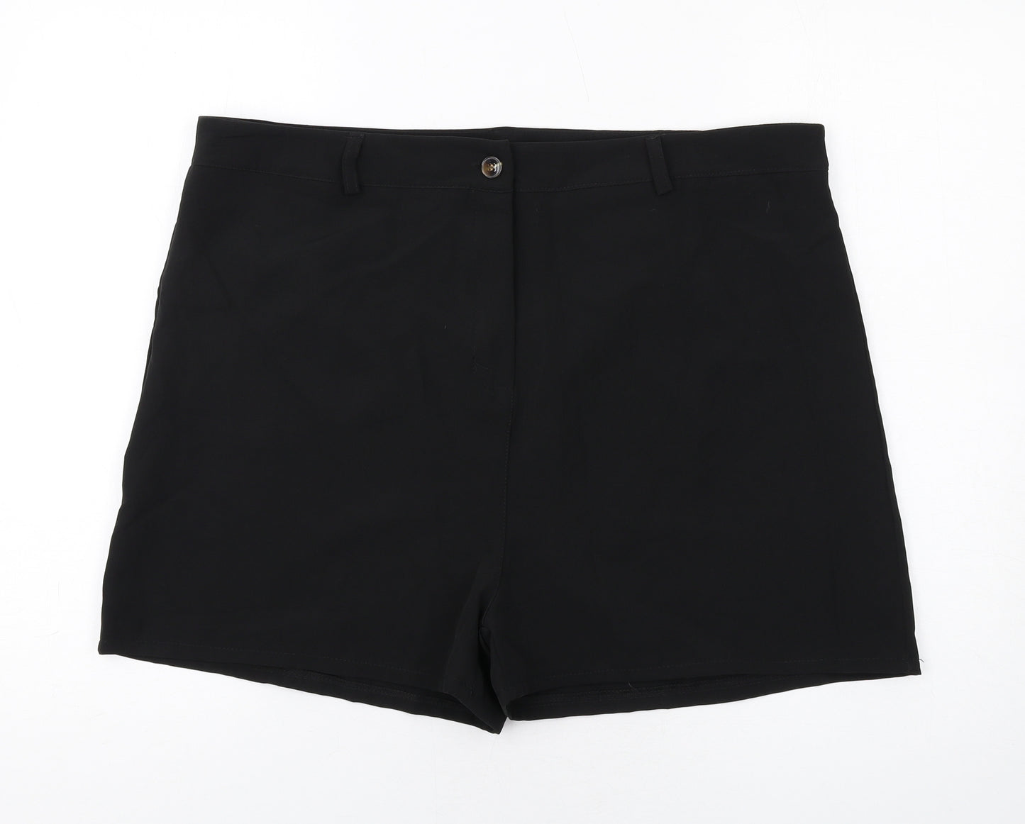 Boohoo Womens Black Polyester Basic Shorts Size 20 Regular Zip
