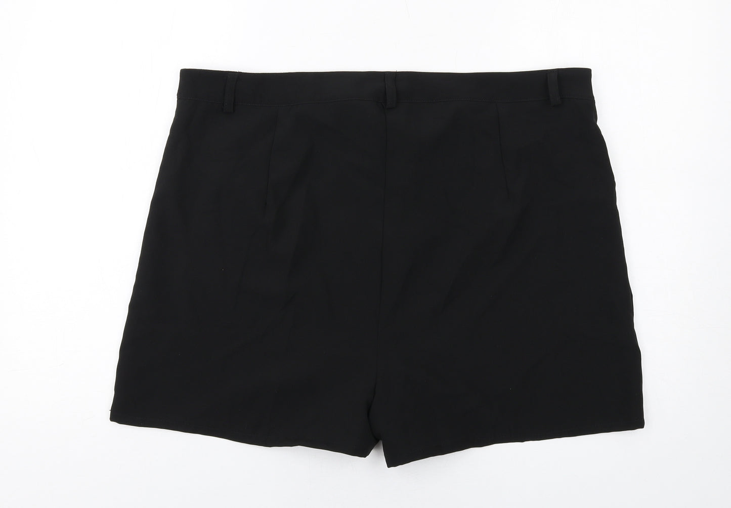 Boohoo Womens Black Polyester Basic Shorts Size 20 Regular Zip