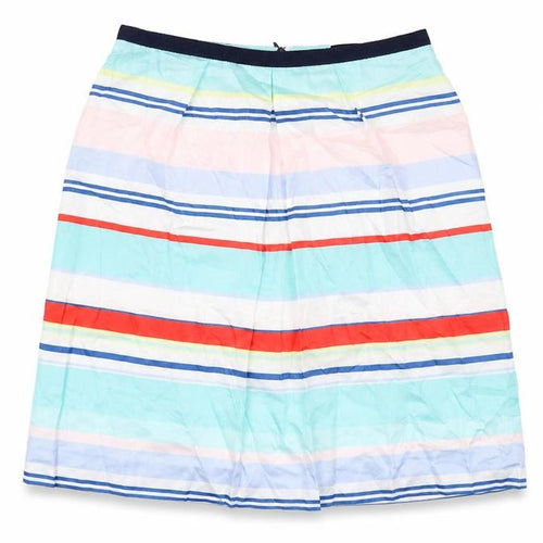 Caroll Womens Multicoloured Striped Cotton A-Line Skirt Size 10 Zip
