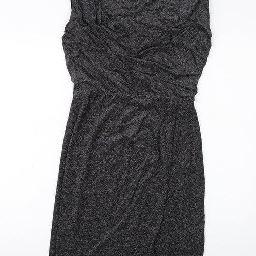 Oasis Womens Black Polyamide Bodycon Size S Round Neck Pullover