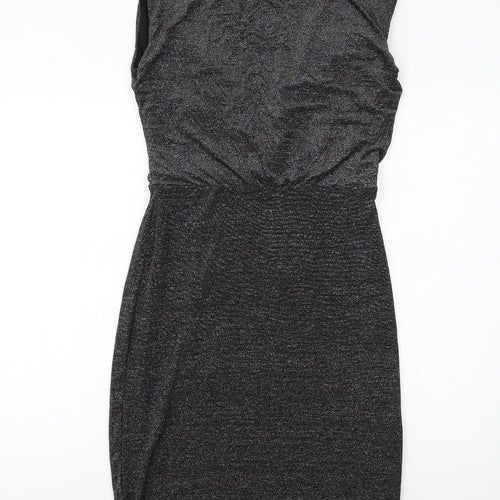 Oasis Womens Black Polyamide Bodycon Size S Round Neck Pullover