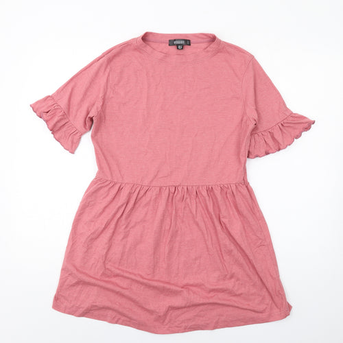 Missguided Womens Pink Polyester Shift Size 10 Round Neck Pullover