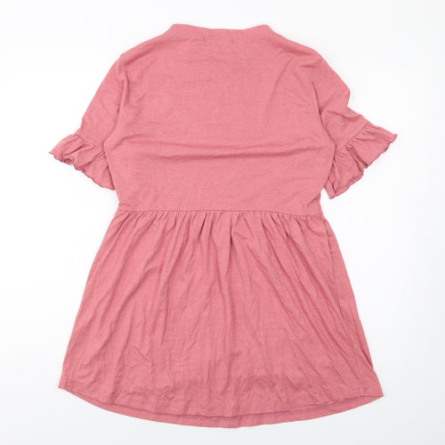 Missguided Womens Pink Polyester Shift Size 10 Round Neck Pullover