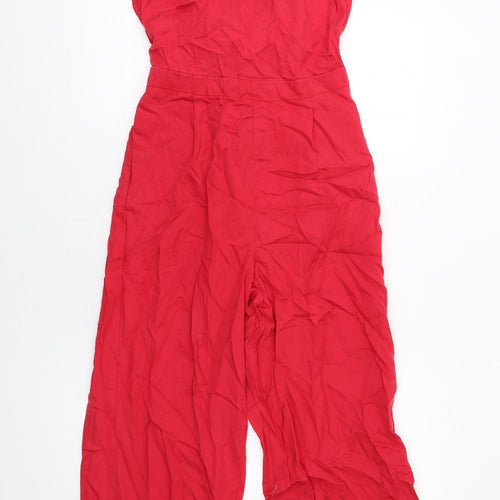 NEXT Womens Red Lyocell Jumpsuit One-Piece Size 6 L25 in Tie