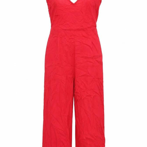 NEXT Womens Red Lyocell Jumpsuit One-Piece Size 6 L25 in Tie